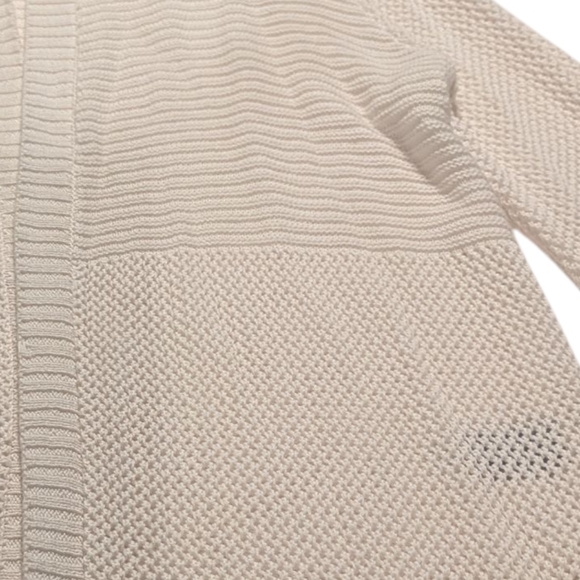 Marled White Hooded Cardigan Size Large - Picture 7 of 12